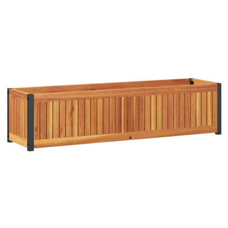 vidaXL Zahradní truhlík 110x30x27,5 cm masivní akáciové dřevo a ocel