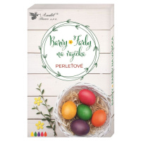 Barvy na vajíčka gelové perleťové, 5 ks, rukavice