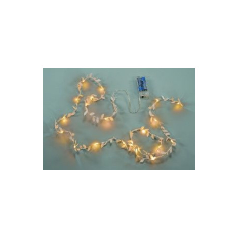 90842 Nexos Vánoční LED osvětlení - látkové lístky - 20 LED, teple bílé