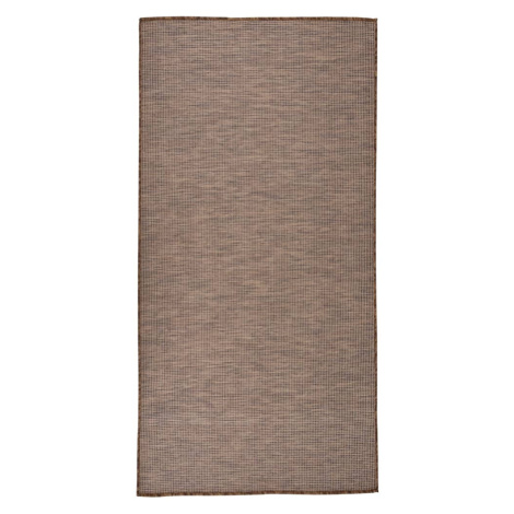 vidaXL Venkovní hladce tkaný koberec 100x200 cm hnědá