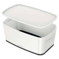 Bílo-černý úložný box s víkem Leitz Office, objem 5 l