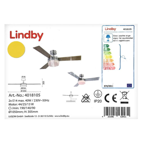 Lindby Lindby - Stropní látor ALVIN 2xE14/40W/230V