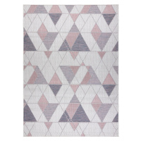 Dywany Łuszczów Kusový koberec Sion Sisal Triangles B3006A ecru/pink – na ven i na doma - 140x19
