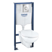 GROHE Solido Set předstěnové instalace, klozetu Bau Ceramic a sedátka softclose, tlačítka Sail, 