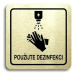 Accept Piktogram "použijte dezinfekci" (80 × 80 mm) (zlatá tabulka - černý tisk)