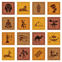 Fotografie Egyptian Icon Set, AlonzoDesign, (40 x 40 cm)