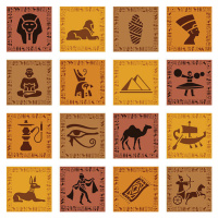 Fotografie Egyptian Icon Set, AlonzoDesign, 40 × 40 cm