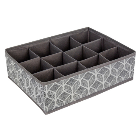 HomeLife Organizér do zásuvky 12 přihrádek, 32 x 24 x 10 cm, vzor list šedo-bílá