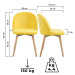 Miadomodo 74814 Sada jídelních židlí sametové, žluté, 2 ks