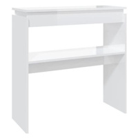 Konzolový stolek bílý vysoký lesk 80 × 30 × 80 cm dřevotříska