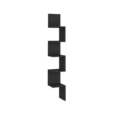 Shumee nástěnná rohová černá 20×20×127,5 cm dřevotříska, 807278