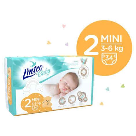 LINTEO BABY Pleny Baby Prémium MINI (3-6 kg) 136 ks Linteobaby