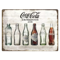 Plechová cedule Coca-Cola - Bottle Evolution, 40 × 30 cm