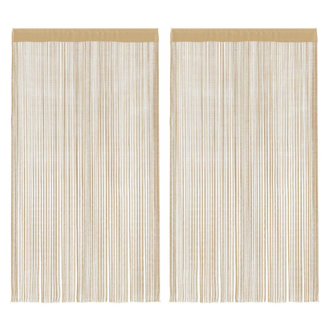 vidaXL Provázkové záclony, 2 ks, 100x250 cm, béžová