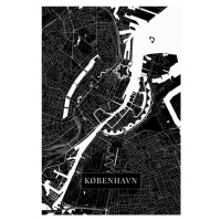 Mapa København black, 26.7x40 cm