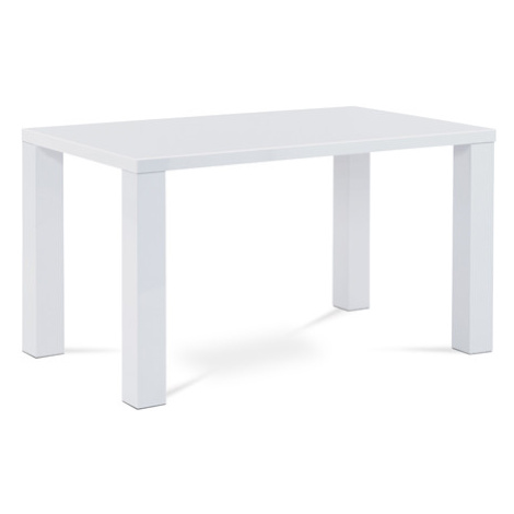 Jídelní stůl 135x80x76 cm, vysoký lesk bílý Autronic