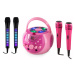 Auna SingSing růžová + Dazzle Mic Set karaoke zařízení, mikrofon, LED osvětlení