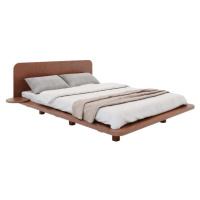 Hnědá dvoulůžková postel z bukového dřeva 200x200 cm Japandic – Skandica