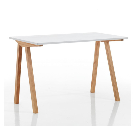 Pracovní stůl s bílou deskou 60x120 cm Mak – Tomasucci