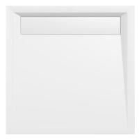POLYSAN ARENA sprchová vanička z litého mramoru se záklopem, čtverec 90x90cm, bílá 71601