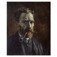 Obrazová reprodukce Self-portrait with pipe, 1886, Vincent van Gogh, 35 × 40 cm