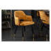 LuxD Designová židle Laney hořčicově žlutý samet - II. třida
