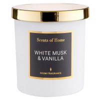SCENTS OF HOME Vonná svíčka se sójovým voskem bílé pižmo a vanilka