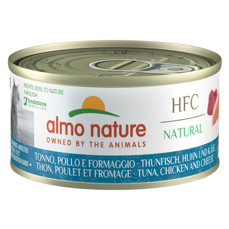 Almo Nature HFC Natural 12 x 70 g výhodné balení - tuňák, kuře a sýr Almo Nature Holistic