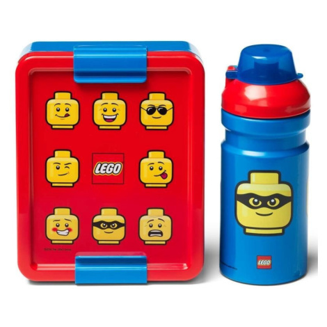 Svačinový set LEGO ICONIC Classic (láhev a box) - červená/modrá