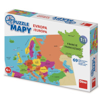 Dino PUZZLE MAPY EVROPA 69 Puzzle NOVÉ