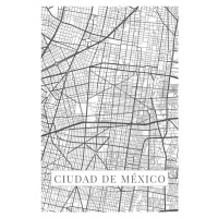 Mapa Ciudad de México white, (26.7 x 40 cm)