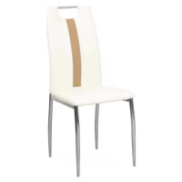 Tempo Kondela Židle SIGNA - bílá / béžová ekokůže + kupón KONDELA10 na okamžitou slevu 3% (kupón