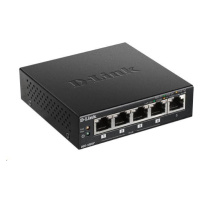 D-Link DGS-1005P 5-port Gigabit Desktop PoE+ Switch, 4 porty jsou PoE+, PoE budget 60W