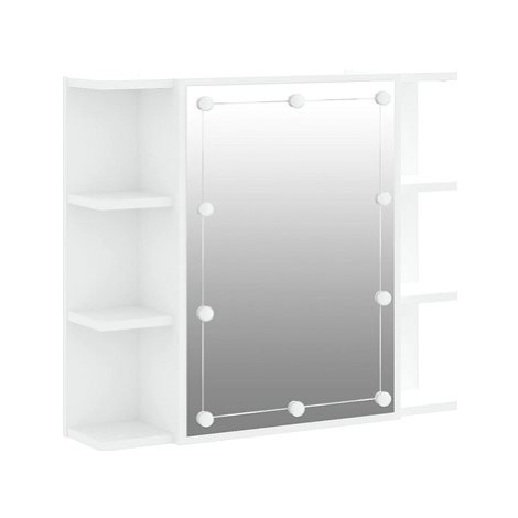 Shumee Zrcadlová skříňka s LED - bílá, 70 × 16,5 × 60 cm