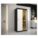 Šatní skříň Abi Golden T2 Barva korpusu: Černá, Rozměry: 250 cm, Dveře: Bílý Marmur + zlaté zrca