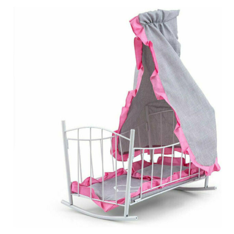 Milly Mally Postýlka kolébka pro panenky Lily s baldachýnem Prestige pink růžová