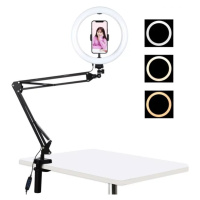 Držák Puluz Desktop arm stand with 26cm LED Vlogging Ring PKT3090B