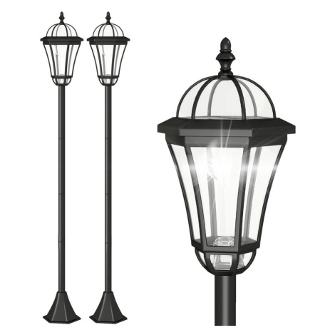 Outsunny SOLÁRNÍ zahradní lucerna, sada 2 ks, LED lucerna, zahradní svítidlo, 6 hodin, ABS, výšk