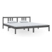 Rám postele šedý masivní dřevo 180 × 200 cm Super King, 814901