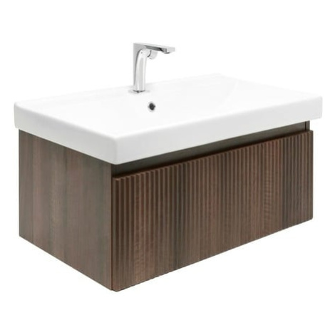 Koupelnová skříňka s baterií a umyvadlem SAT Evolution 1 78x30x44,8 cm ořech mat SATEVO80NAU1B