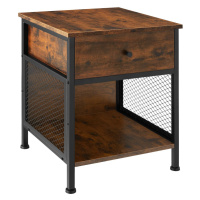 tectake 404730 noční stolek killarney 45x46x55,5cm - Industriální dřevo tmavé, rustikální - Indu
