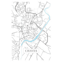 Mapa Chaves white, POSTERS, (26.7 x 40 cm)