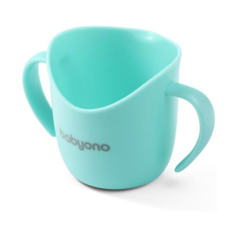 BABYONO Hrnek ergonomický s oušky 120 ml mint 6m+