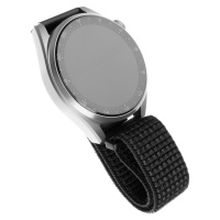 Nylonový řemínek FIXED Nylon Strap pro smartwatch, šířka 22mm, reflexní černá