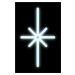 DecoLED LED světelný motiv hvězda polaris, závěsná,38 x 65 cm, ledově bílá