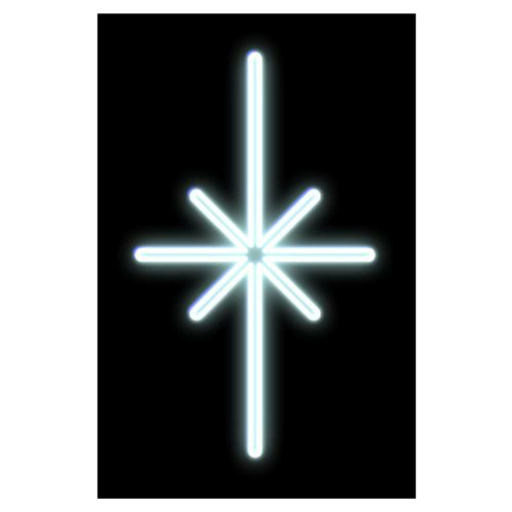 DecoLED LED světelný motiv hvězda polaris, závěsná,38 x 65 cm, ledově bílá