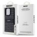 Zadní kryt DKNY PU Leather Repeat Pattern Tonal Stripe pro Apple iPhone 14 Pro, černá