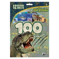 Dinosauři - 100 samolepek s omalovánkovými listy