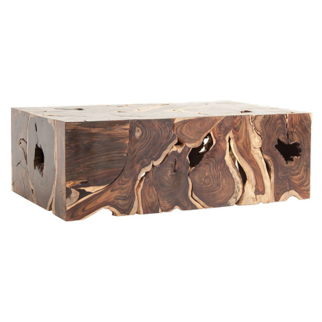 Estila Luxusní etno masivní obdélníkový konferenční stolek Veri s výraznou strukturou letokruhů 