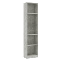 Shumee s 5 policemi betonově šedá 40×24×175 cm dřevotříska, 800850